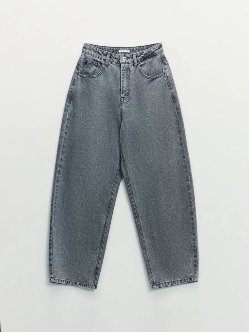 Джинсы barrel с высокой посадкой укороченной длины / Zarina  фото 5