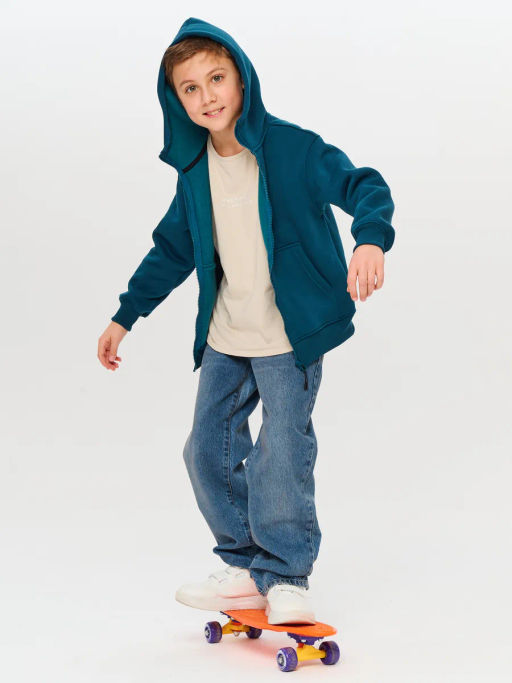 Толстовка детская 23834-449 футер изумруд