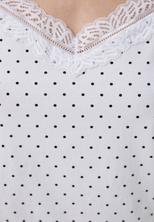 Белый пижамный комплект в мелкий черный горошек - Deseo фото 5