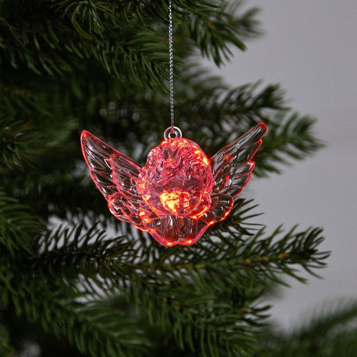 Ёлочная игрушка Ангел, 8х5х4.5 см, 1 LED, от батареек, свечение мульти (RGB) - Luazon lighting фото 2