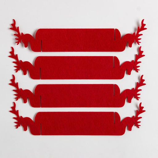 Набор декоративных колец для салфеток Новогодний олень 4 шт, d=5 см, 100% п/э, фетр - Доляна фото 6