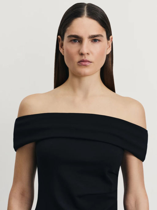 Приталенный топ со спущенными плечами / Zarina  фото 6