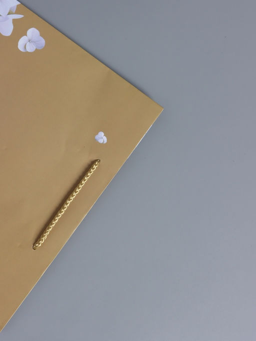 Пакет подарочный ламинированный «Пчёлка на гортензии», бежевый, 26×12×32 см