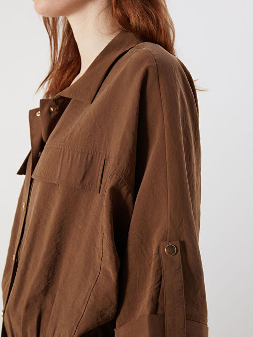 Oversize Modal Kar???ml? Kad?n G?mlek