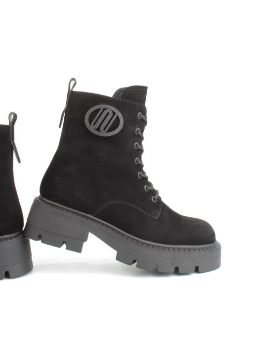 04-M3-1477 BLACK Ботинки зимние женские (натуральная замша, натуральный мех) - Фабричный китай фото 9