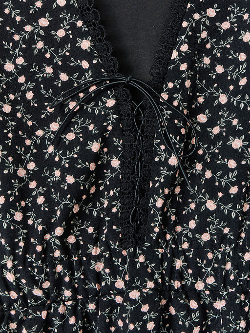 Платье женское черное с цветочным принтом - Mark formelle фото 5