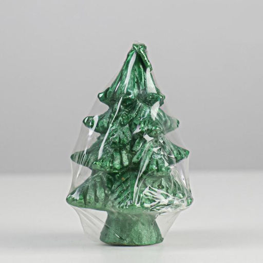 Цена за 2 шт. Свеча декоративная Ёлочка, 7 см, зелёная, МИКС