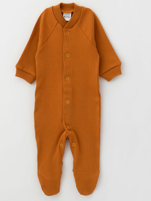 Комбинезон для новорожденного из хлопкового трикотажа, беж/панда - Lesi kids фото 18