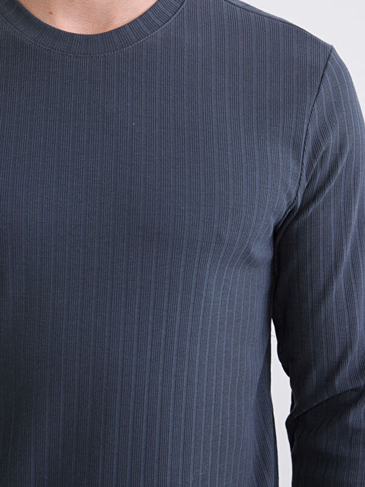 Bisiklet Yaka Uzun Kollu Ribana Erkek Ti??rt