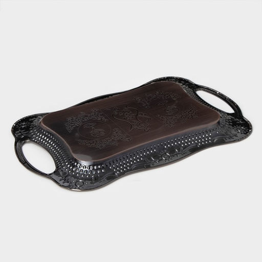 Поднос «Изобилие», 38×25×2.5 см, с ручками, нержавеющая сталь, цвет бронзовый