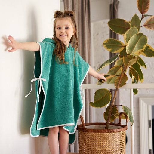 Полотенце-пончо Крошка Я Гномик, цвет зелёный, размер 24-32, 100 % хлопок, 320 г/м2  фото 9