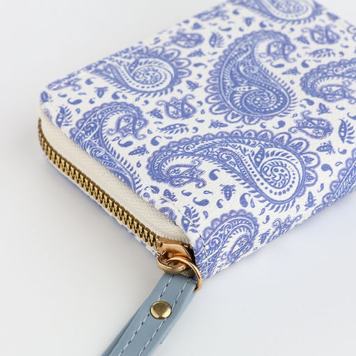 Кошелёк женский на молнии с ремешком, голубой