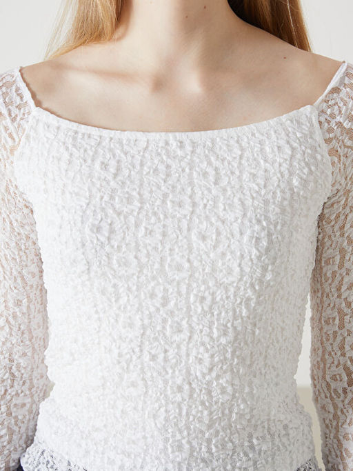 Kay?k Yaka Dokulu Kad?n Bluz