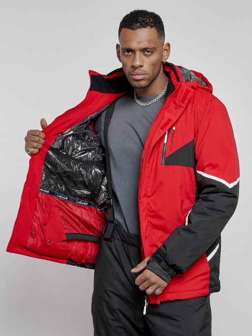 Горнолыжный костюм мужской зимний красного цвета 6319Kr - Leifensh фото 36