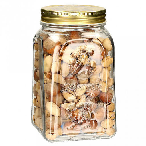 Банка стеклянная с винтовой крышкой Хоммейд (Home Made) 1л, 9,5х9,5х17см, металлическая крышка, Pasabahce (Россия) - Домашняя мода фото 2