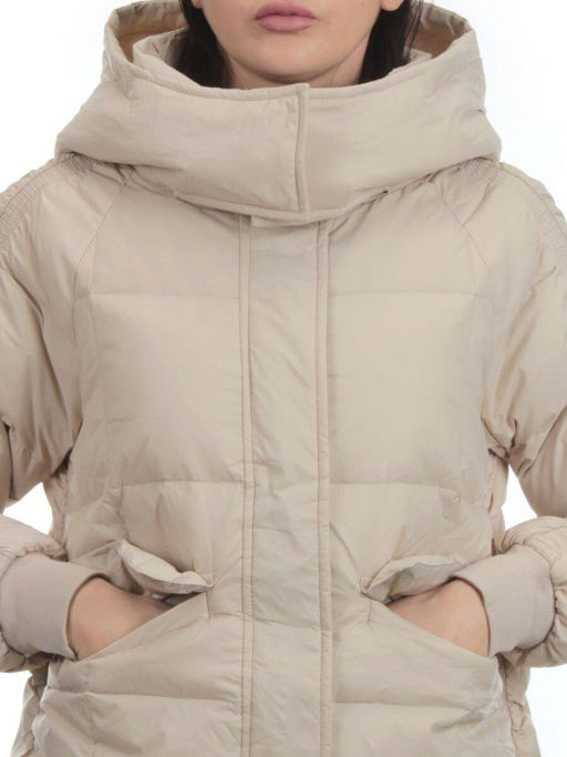3064 BEIGE Пуховик зимний женский (80% пух, 20% перо)