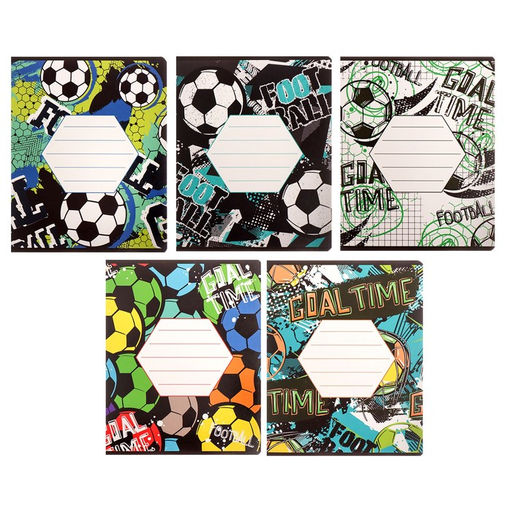 Цена за 20 шт. Тетрадь 12 листов в косую линию Calligrata "Футбол", обложка мелованный картон, ВД-лак, блок офсет, белизна 95%, МИКС