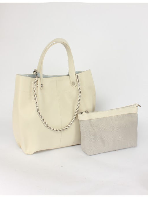 Сумка женская натуральная кожа GU 165-7706, 2в 1, 1отдел, молочный SALE 255953