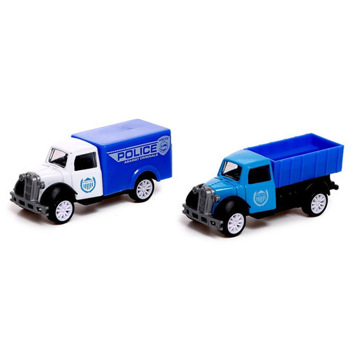 Грузовик металлический Полиция, инерционный, с 2 машинками - Автоград фото 5