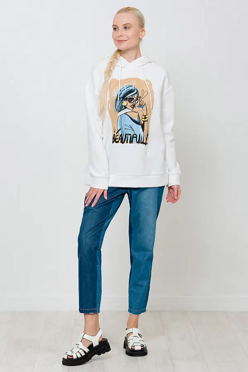 PELICAN, толстовка женская, Белый  фото 8