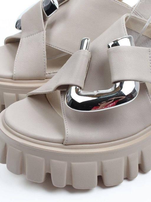 08-XL650-118 BEIGE Босоножки женские (натуральная кожа)