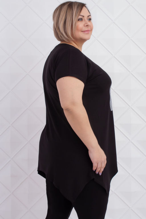 Арт. 3671 Футболка женская 46-56 (6 шт) Цвет:черный - Калинка фото 9