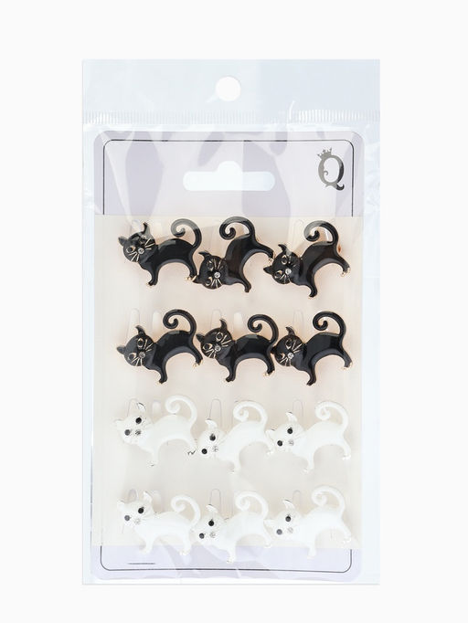 Цена за 12 шт. Брошь «Бродячий кот», МИКС