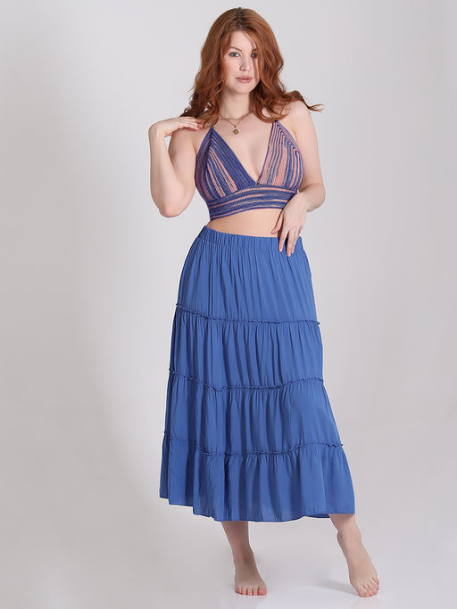 Юбка в стиле бохо из штапеля ярусная - Almond фото 10