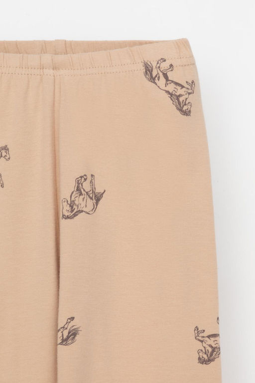 КР 4074-1/нежный бежевый,милые лошадки к567 брюки (лосины) для дев - Crockid фото 2