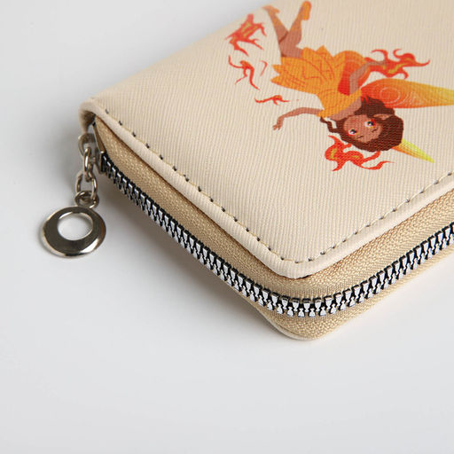 Кошелёк на молнии «Фея огня», отдел для карт, для монет, бежевый