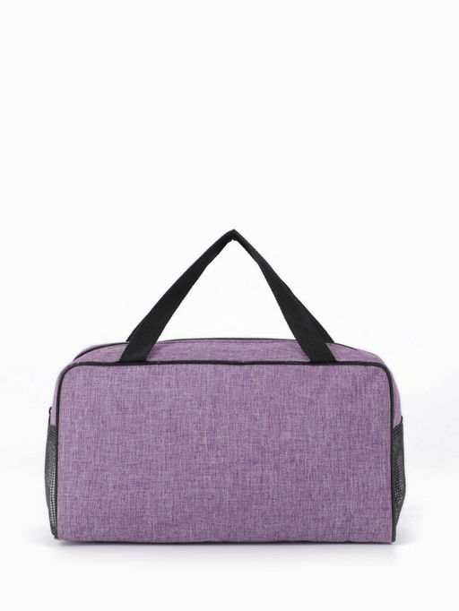 Косметичка-сумка на молнии, большая, с ручками, сеткой, фиолетовая