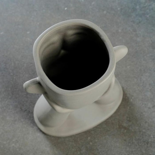 Фигурное кашпо для цветов Голова юноши, 600 мл, h=26 см, керамика, серое - Take it easy фото 5