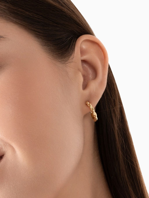 Клипсы для ушей QF Тренд кольцо переплетение, цвет золото