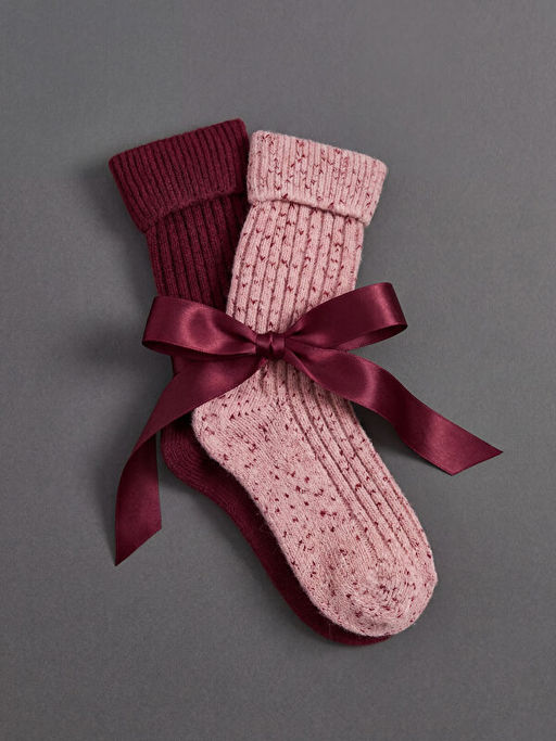 Desenli Kad?n Soket ?orap 2li