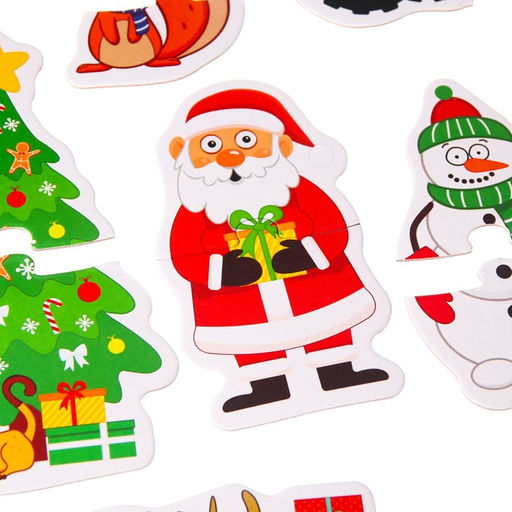 Макси-пазлы в металлической коробке Синий трактор. Новый год, 20 деталей, 10 пазлов  фото 4