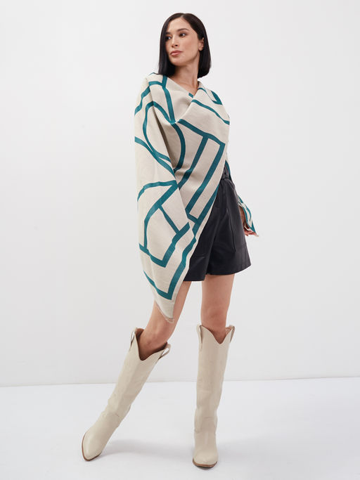 В составе шерсть и кашемир! теплый двусторонний палантин - Tantino фото 3