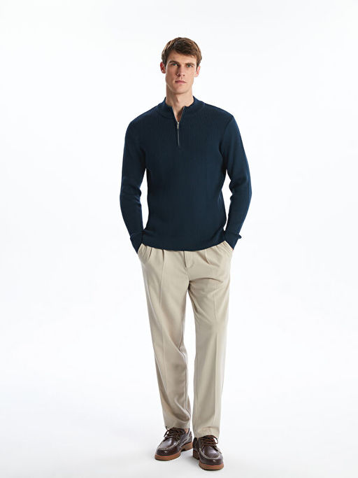 Dik Yaka Erkek Triko Kazak