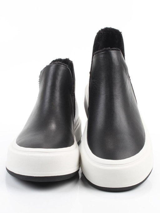 01-XKL24-068R BLACK Ботинки демисезонные женские (натуральная кожа, байка)