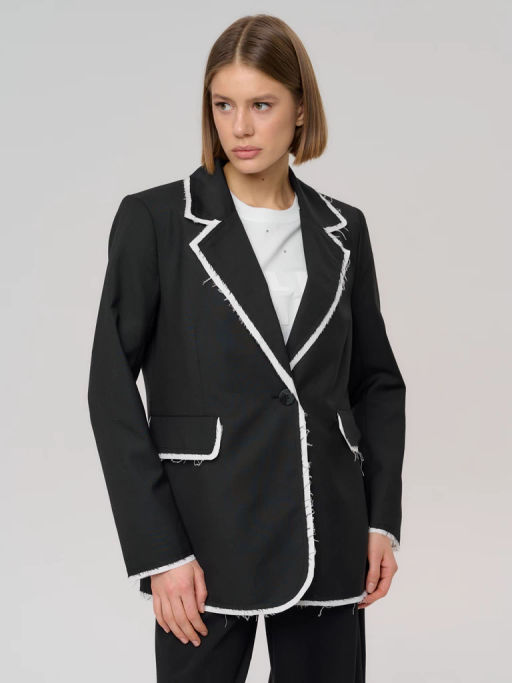Пиджак женский 12421-34027 black/white - Eleganzza фото 3