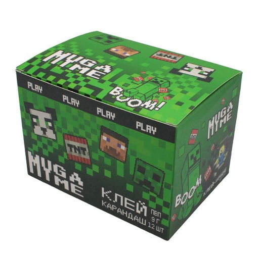 Клей-карандаш с топпером ПВП "My Game" 9 г, ш/б 12 шт mix