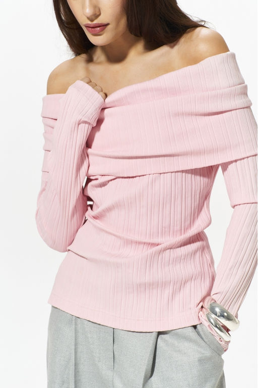 Лонгслив с открытыми плечами Pink - Erist store фото 6