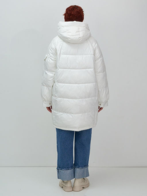 Куртка зимняя женская с капюшоном модная белого цвета 7341Bl - Visdeer фото 14