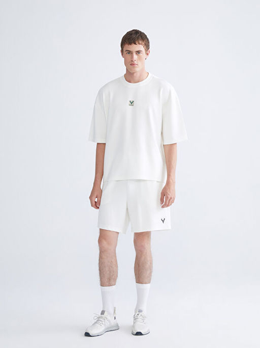 Bisiklet Yaka Bask?l? Erkek Spor Ti??rt