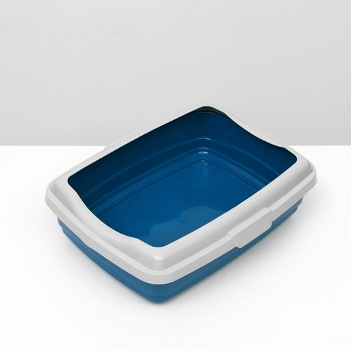 Лоток большой с бортиком Atlantis «Стандарт», 43×33×12.5 см, синий