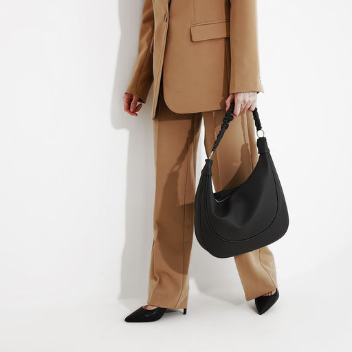 Сумка-мешок на молнии, наружный карман, длинный ремень, цвет тёмно-серый - Simaland фото 8