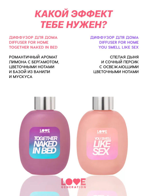 Love Generation Диффузор для дома / Diffuser for home " Together naked in bed"