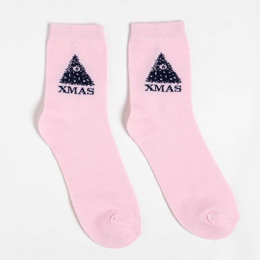 Набор новогодний подарочный KAFTAN Merry Christmas, носки размер 36-39 (23-25 см), маска для сна, открытка 2 шт.