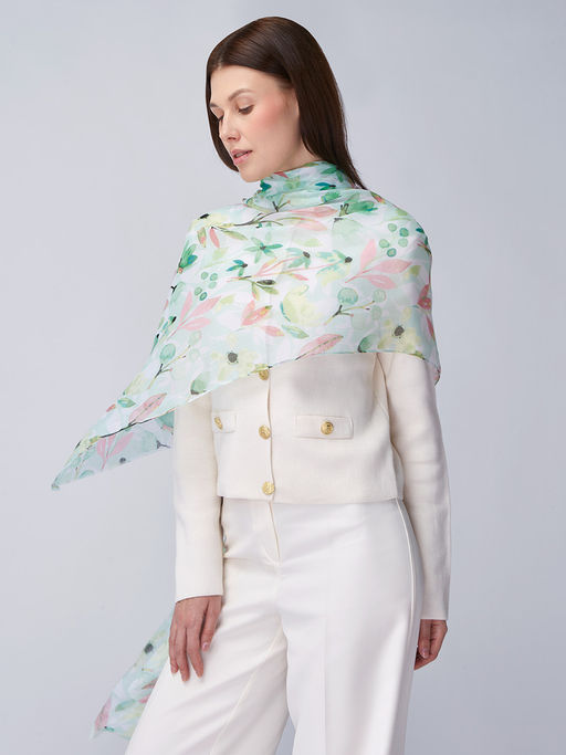 Большой, мягкий, тонкий и очень нежный двусторонний палантин с рисунком - Tantino фото 6