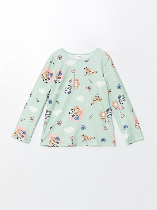 Bisiklet Yaka K?z ?ocuk Pijama ?st