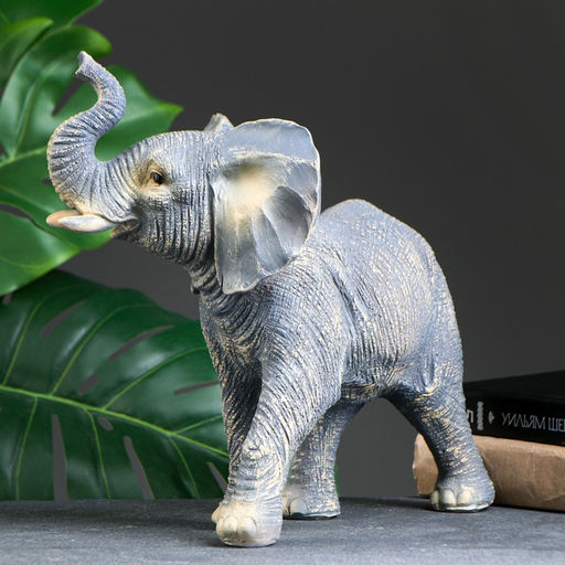 Фигурка полистоун «Слон», серый, 28×29×15 см